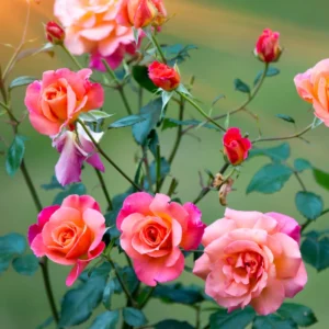 Miniature Rose Bush Live Pink Yellow Rose Plant 2.5 Inch Pot Flower