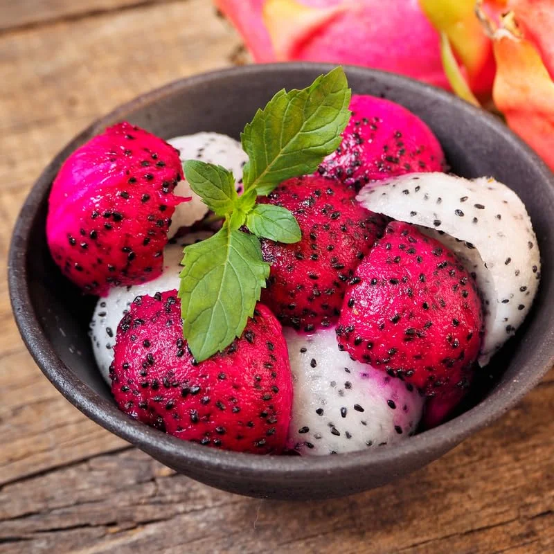 Purple Dragon Fruit Plant Live - 2 Plants, 4-6 Inches Tall, Sweet Fruit