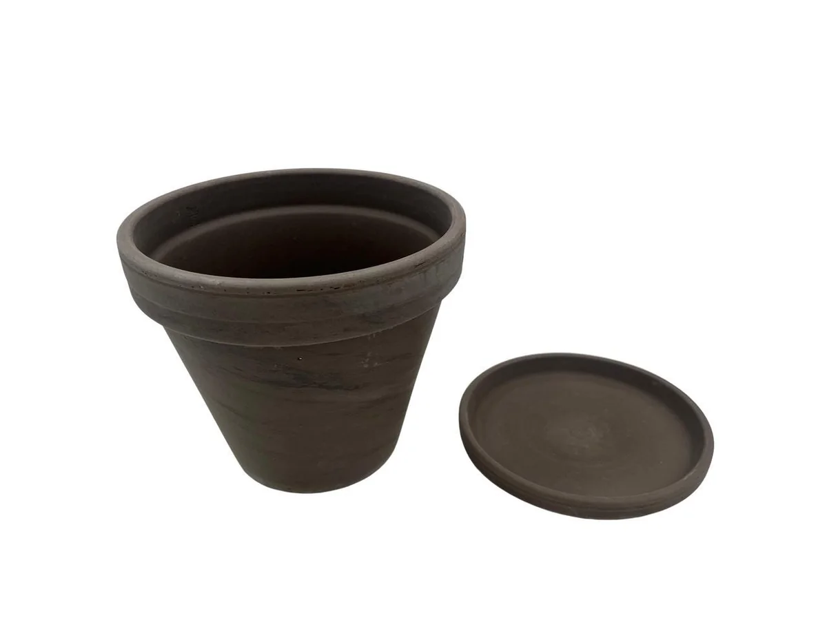 3-4" Basalt Clay Pots with Saucers - Small Terra Cotta Planters for Plants - Image 3