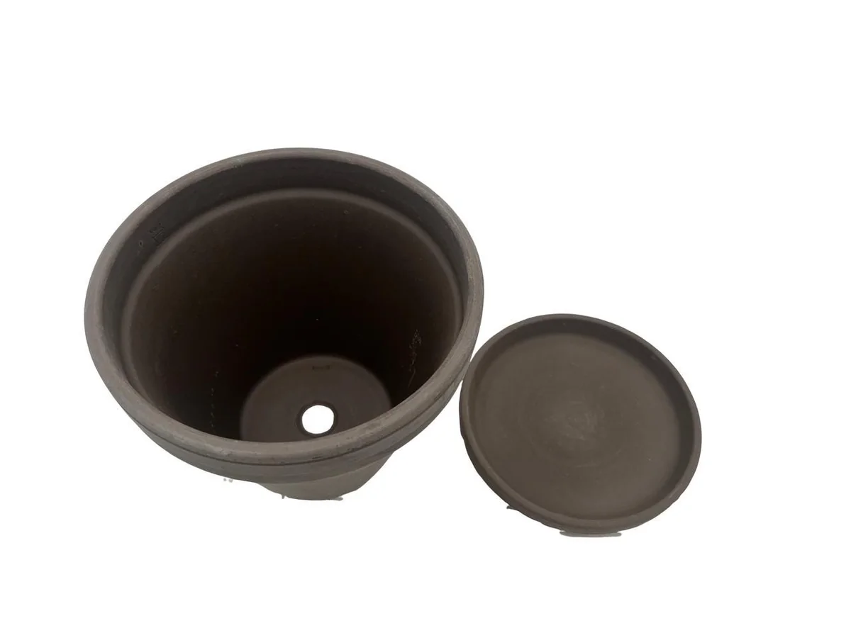 3-4" Basalt Clay Pots with Saucers - Small Terra Cotta Planters for Plants - Image 4