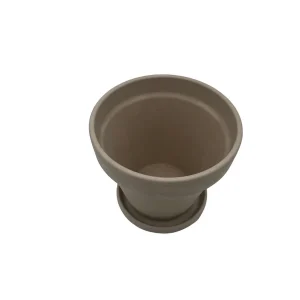 4 inch Granite Clay Pot with Saucer - Ideal for Plants & Crafts - Image 2