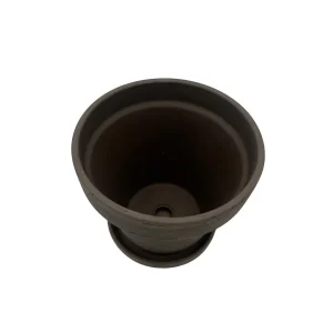 6 inch Basalt Clay Pot with Saucer - Ideal for Plants & DIY Crafts - Image 2