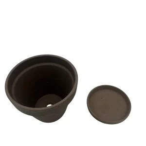6 inch Basalt Clay Pot with Saucer - Ideal for Plants & DIY Crafts - Image 4