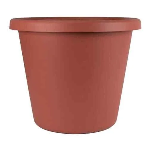 6 inch Classic Clay Look Plastic Flower Pot for Indoor Outdoor Plants - Clay Color - Image 1