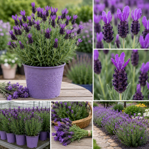 French Lavender Live Plant – Fragrant Purple Blooms – 4 Inch Pot – Outdoor