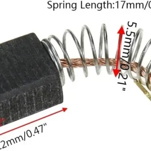 Carbon Motor Brushes for Power Tool 12mm x 8mm x 5mm - 1 Pair Replacement Rotor - Image 1
