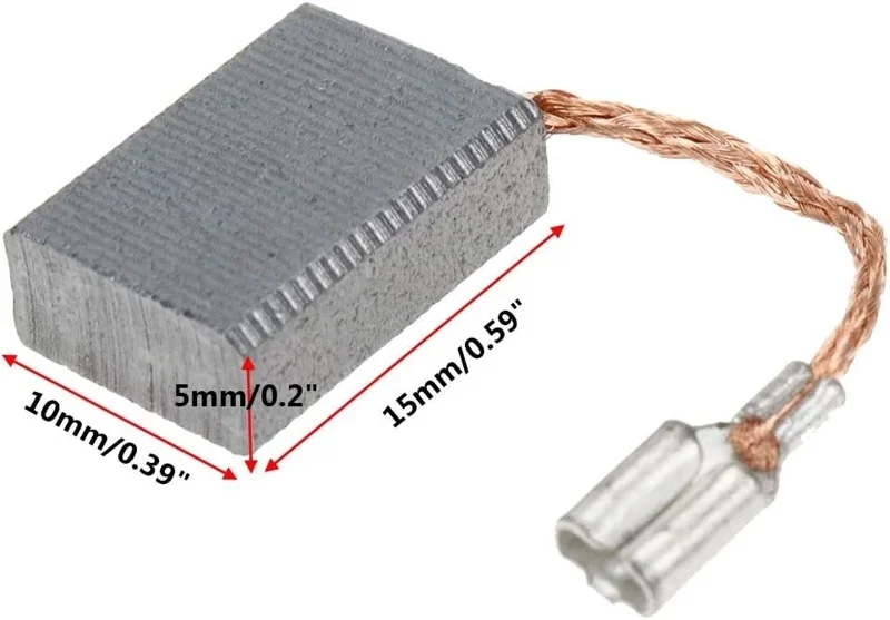 Carbon Motor Brushes for Power Tool - 15mm x 10mm x 5mm Replacement Pair - Image 1
