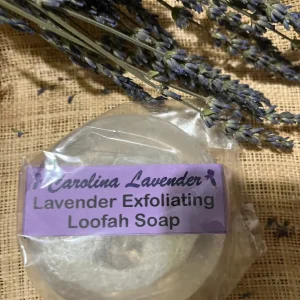 Exfoliating Loofah Soap Bar with Essential Oils - Lavender or Patchouli & Orange, 4.3 oz - Image 2