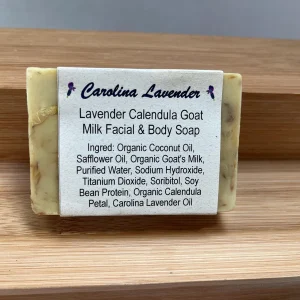 Lavender Calendula Goat Milk Soap Bar - Facial & Body Cleanser, 3.7 oz - Image 4