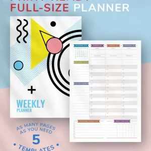 Printable Weekly Planner Kit - Casual Style Week at a Glance File - Large - Image 11