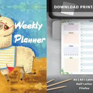 Printable Weekly Planner Kit - Casual Style Week at a Glance File - Large - Image 2