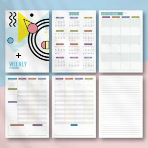Printable Weekly Planner Kit - Casual Style Week at a Glance File - Large - Image 1