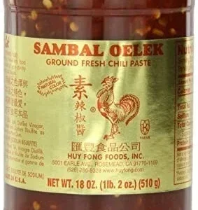 Sambal Oelek Ground Fresh Chili Paste - 18 Ounce Jar - Authentic Asian Flavor - Image 1