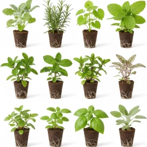 Set of 4 Live Assorted Herb Plants, 3-6 Inch Fragrant Herbs for Garden & Kitchen - Image 2