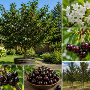 Set of 2 Black Cherry Trees Live, 12-24in Tall, Bare Root, 2 Years Old, Hardy, Full Sun
