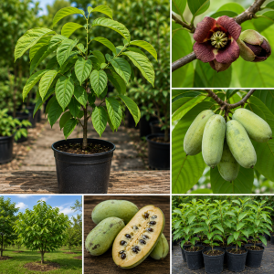 Live Pawpaw Tree 1-2 ft Tall - Cold-Hardy Fruit Plant for Outdoor Planting