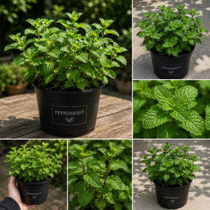 Peppermint Live Plants - Set of 3 - Fragrant Culinary Herb for Indoor/Outdoor Garden - Cold Hardy