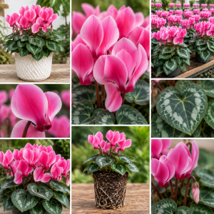 Pink Cyclamen Live Plant – Flowering Houseplant in 4" Pot – Easy Care Indoor