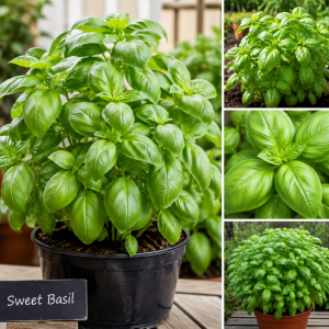 3 Live Basil Herb Plants, 4 Inch Pot, Ready for Planting Outdoors & Indoors