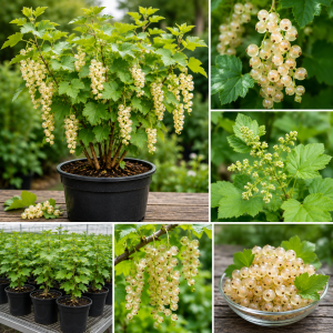 White Currant Bush Live Plant – Sweet Currant Shrub – 3.5" Pot