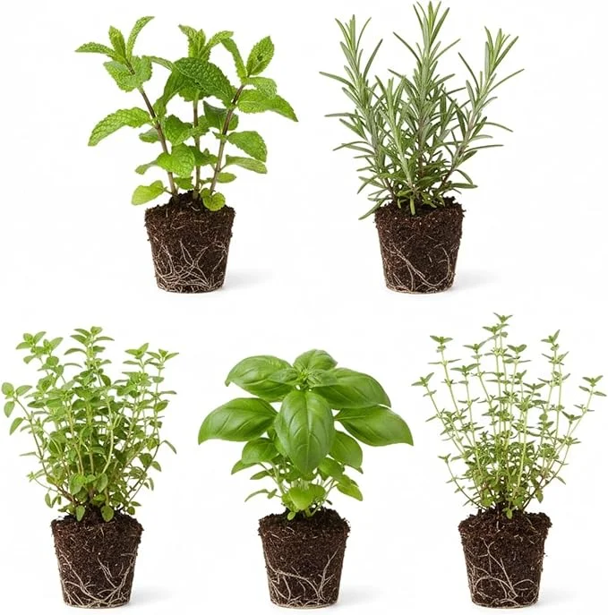 Assorted Herb Plant Starter Set, 3-6 Inch Tall Live Herbs, 3-Pack, Indoor/Outdoor - Image 2