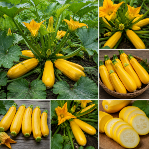 Yellow Zucchini Live Plant Seedlings – 2 Pack, 4-6 Inches Tall, Outdoor Squash