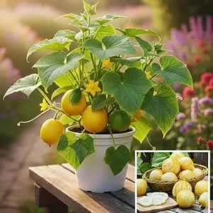 Lemon Cucumber Live Plants – Set of 2, 4-Inch Pot, Vegetable Plant - Image 5