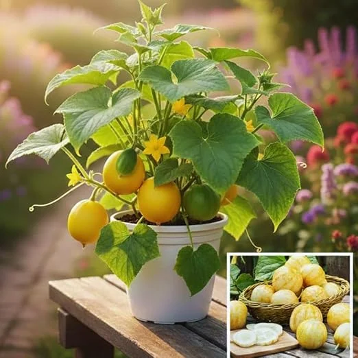 Lemon Cucumber Live Plants – Set of 2, 4-Inch Pot, Vegetable Plant - Image 7