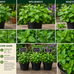 Set of 3 Mixed Mint Live Plants -4-6 Inches Tall