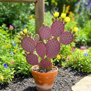 Purple Prickly Pear Cactus Live Plant – 6-8 Inches – Fully Rooted – Outdoor - Image 4