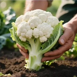 Set of 3 Cauliflower Live Starter Plants for Vegetable Garden, 4-6 Inch Tall - Image 2