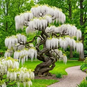 White Wisteria Live Plant or Vine Bush – Fragrant, Fast-Growing, 6-12 inches Tall, Outdoor Flowering Shrub - Image 2