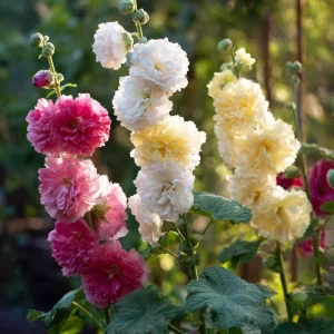Chaters Double Hollyhock Seeds - Tall Vibrant Mixed Blooms - 50 Seed Packet - Image 1
