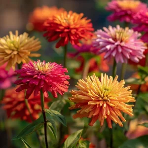Giant Cactus Mix Zinnia Seeds - 25 Seeds, Vibrant Spiky Blooms, Outdoor - Image 1