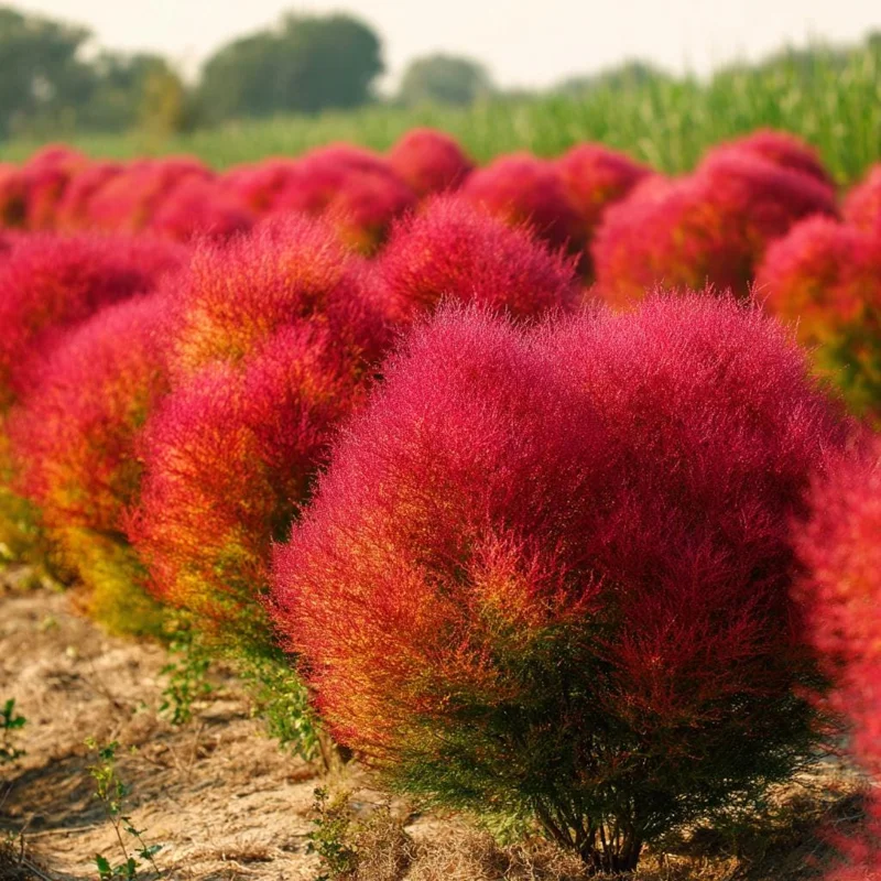 Kochia Scoparia Seeds Burning Bush Fiery Red Fall Foliage