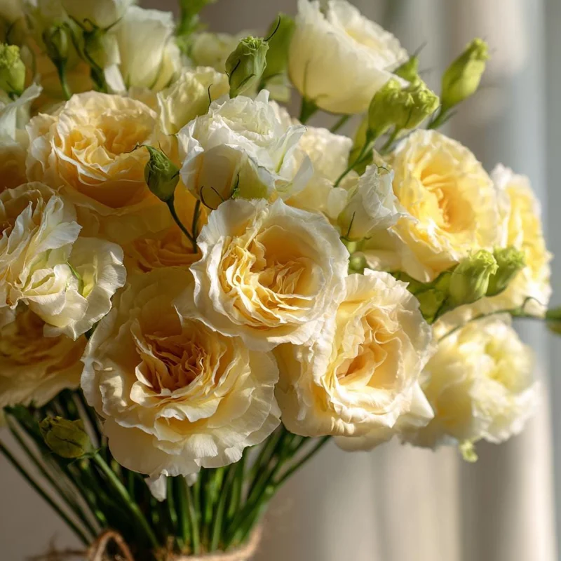 Lisianthus Seeds - Voyage 2 Yellow, 25 Seeds, Soft Apricot Double Ruffled Blooms - Image 2
