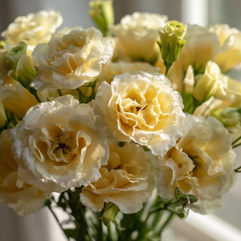 Lisianthus Seeds - Voyage 2 Yellow, 25 Seeds, Soft Apricot Double Ruffled Blooms - Image 1