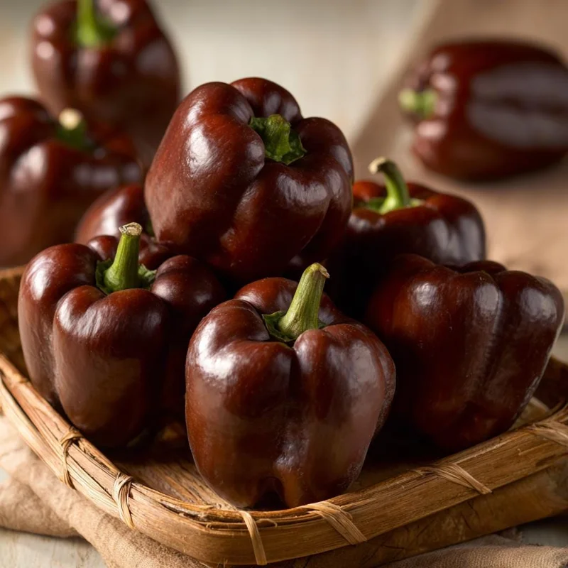 Mini Chocolate Sweet Bell Pepper Seeds - 20 Count, High-Yield, Compact - Image 2