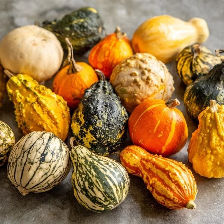 Mixed Gourd Seeds - Cucurbita Pepo, 15 Seeds, Colorful Garden Decor, Attracts Pollinators - Image 1