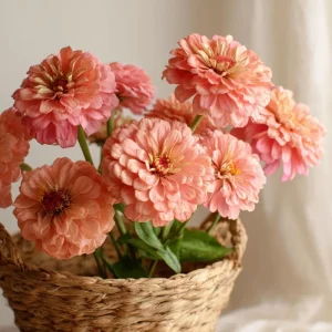 Oklahoma Salmon Zinnia Seeds - 50 Count, Long Stems, Cut Flowers - Image 2