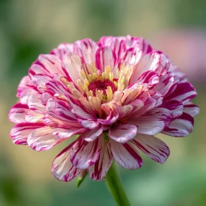 Peppermint Stick Zinnia Seeds - 25 Mix, Heirloom, Red & White Striped Blooms, Outdoor - Image 3