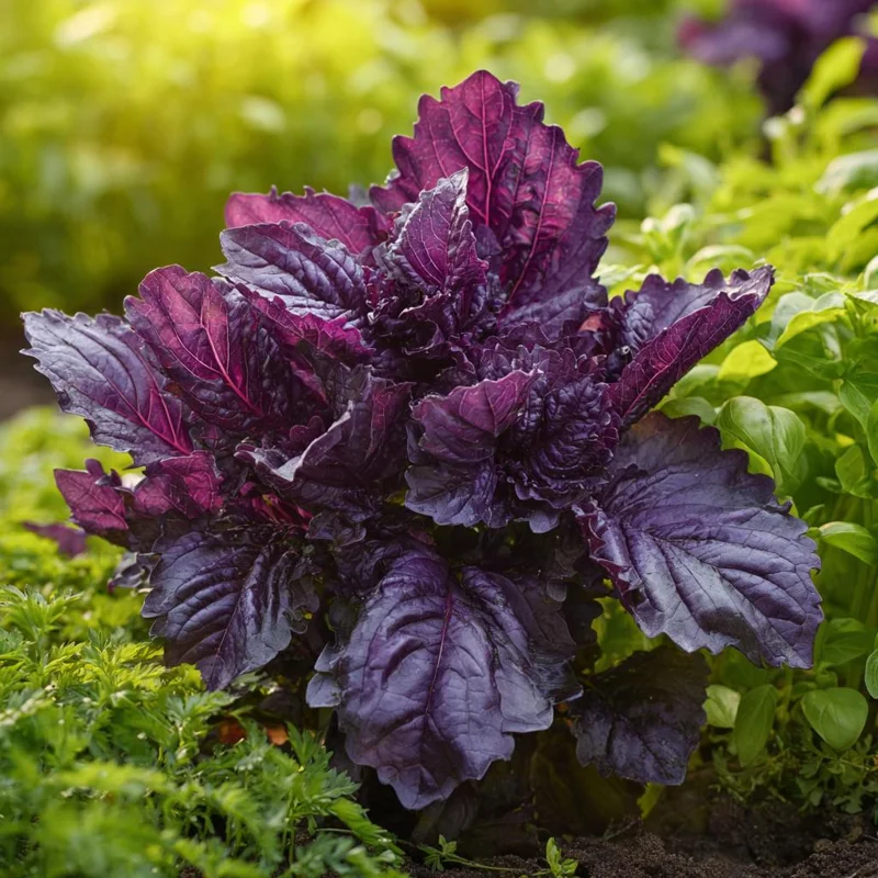 Purple Ruffles Basil Seeds - Heirloom Aromatic Herb, 150 Seed Packet, Outdoor - Image 2