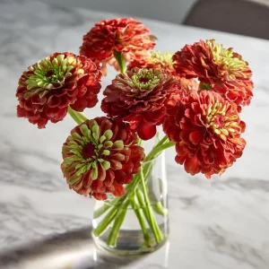 Queen Red Lime Zinnia Seeds - 10 Count, Bi-Color, Zinnia Elegans, Attracts Pollinators - Image 3