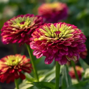 Queen Red Lime Zinnia Seeds - 10 Count, Bi-Color, Zinnia Elegans, Attracts Pollinators - Image 4