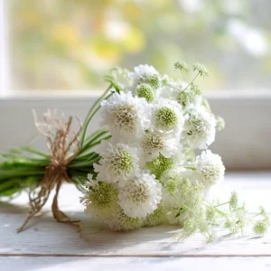 Snowmaiden Scabiosa Seeds - 50 Count - Elegant White Pincushion Flowers for Gardens - Image 1