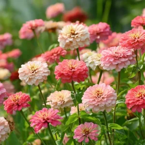 Strawberries & Cream Zinnia Seeds - 100 Count, Bi-Color, Easy Grow Annual - Image 1