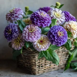 Zinnia Elegans Blueberry Cheesecake Seeds 100 Count - Lavender, Purple & Cream Blooms - Image 3