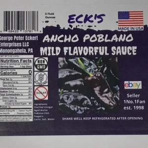 Ancho Poblano Pepper Sauce - Mild, Flavorful, 5 oz Bottle - Image 2