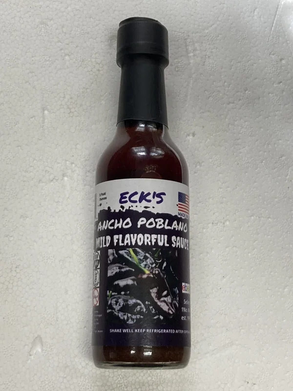Ancho Poblano Pepper Sauce - Mild, Flavorful, 5 oz Bottle - Image 1