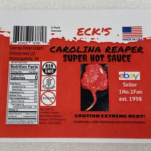 Carolina Reaper Hot Sauce - Extreme Super Hot Pepper Sauce 5 oz Bottle - Image 2